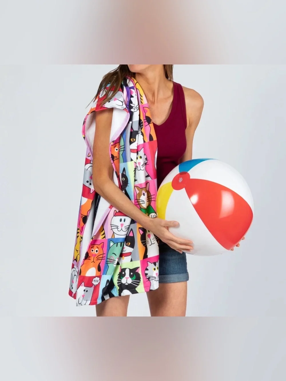 Cartoon Cats Microfiber Beach Towel